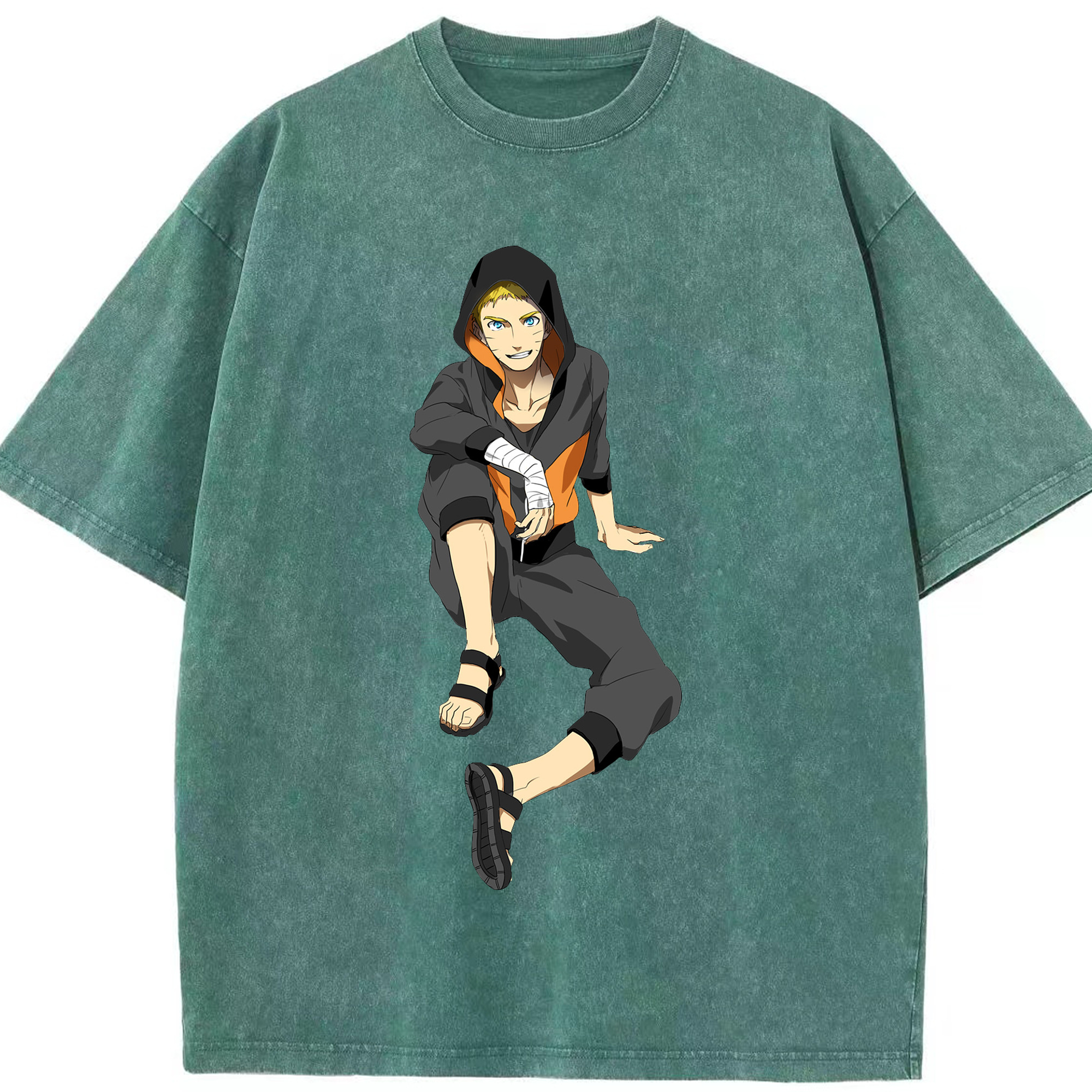 （画像用） NARUTO -ナルト- うずまき ナルト Uzumaki Naruto 綿100% ヴィンテージ風 半袖Tシャツ（フロントプリント）